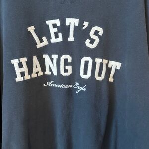 American Eagle Charcoal Gray Pullover with Branded Neck Label Size Large